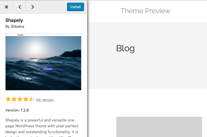 WordPress Install theme