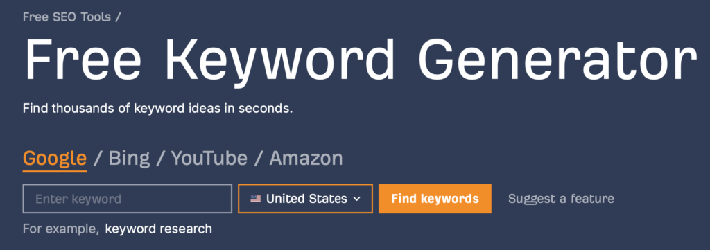 ahrefs free keyword generator