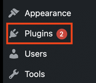 WordPress dashboard click on plugins