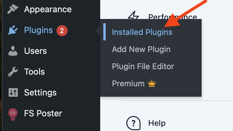 Select installed plugins