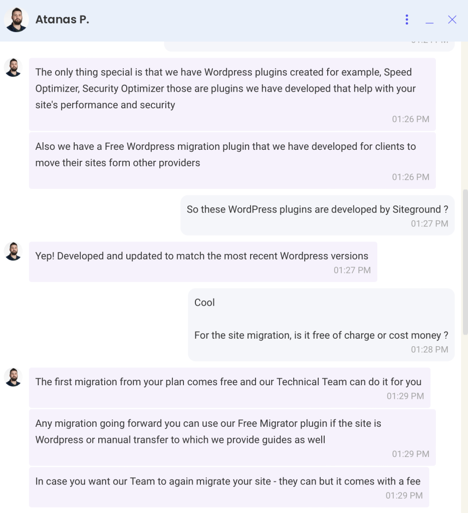 Siteground live chat